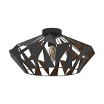 Eglo Deckenleuchte Carlton 6 Stahl Schwarz Bernstein | IP20 - Geeignet für 1x E27 